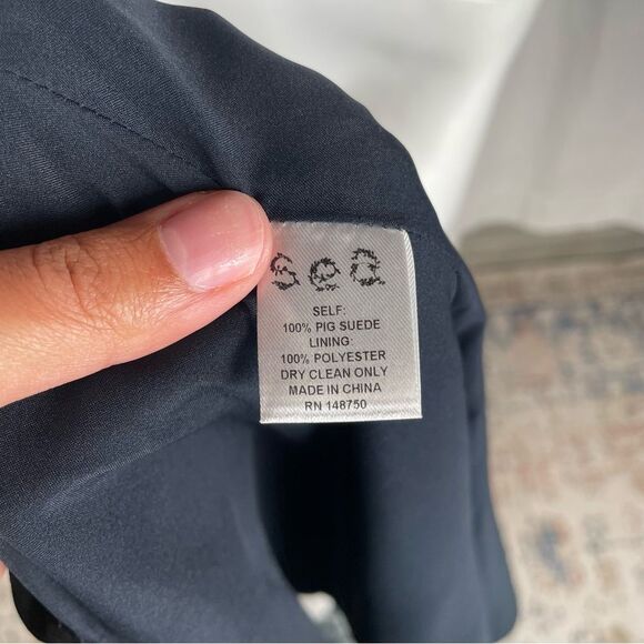 Sea NY navy and black suede wrap midi skirt Size 8 - Picture 7 of 7